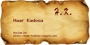 Haar Kadosa névjegykártya